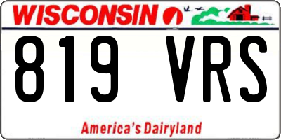 WI license plate 819VRS