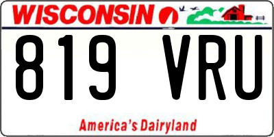 WI license plate 819VRU
