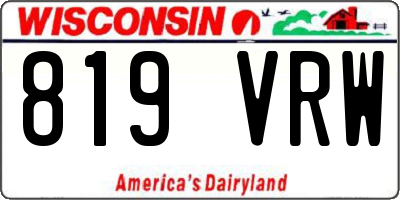 WI license plate 819VRW