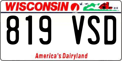 WI license plate 819VSD
