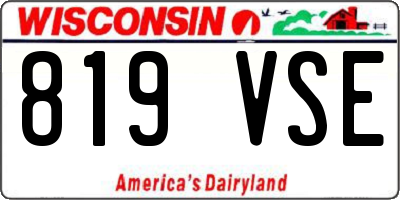 WI license plate 819VSE