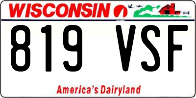 WI license plate 819VSF
