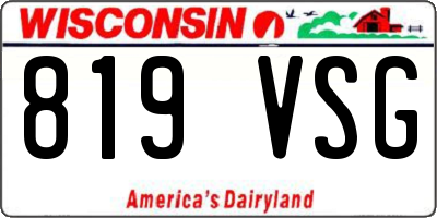 WI license plate 819VSG