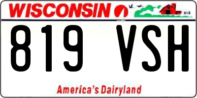 WI license plate 819VSH
