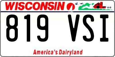 WI license plate 819VSI