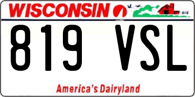 WI license plate 819VSL
