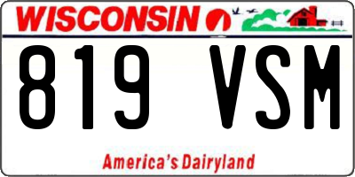 WI license plate 819VSM