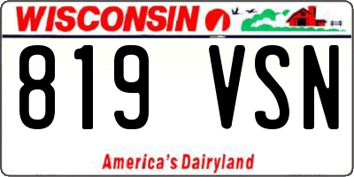 WI license plate 819VSN