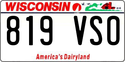 WI license plate 819VSO