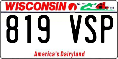 WI license plate 819VSP