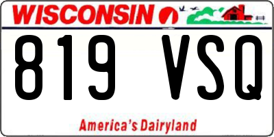 WI license plate 819VSQ