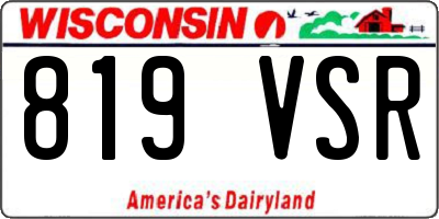 WI license plate 819VSR