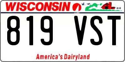 WI license plate 819VST