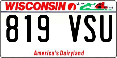 WI license plate 819VSU