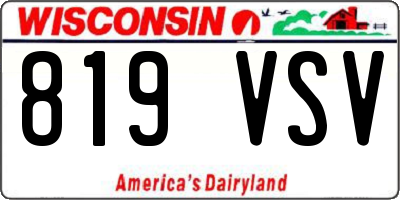 WI license plate 819VSV