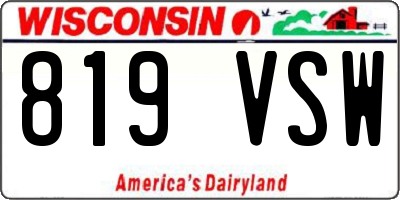 WI license plate 819VSW