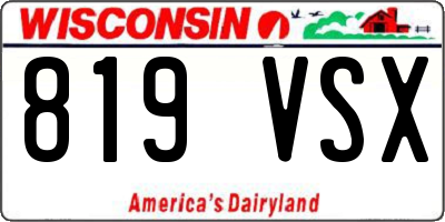 WI license plate 819VSX