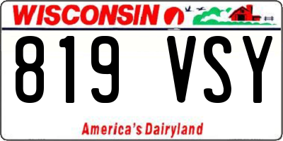 WI license plate 819VSY