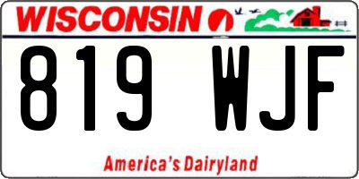 WI license plate 819WJF