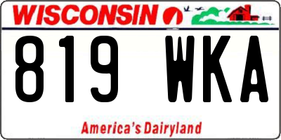WI license plate 819WKA