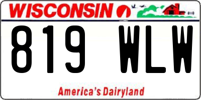 WI license plate 819WLW