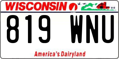 WI license plate 819WNU