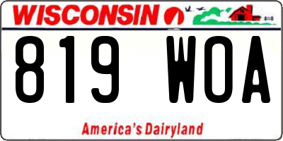 WI license plate 819WOA