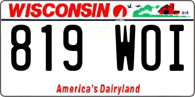 WI license plate 819WOI
