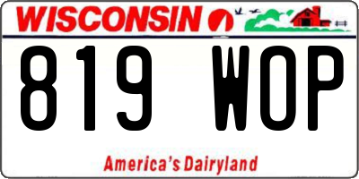 WI license plate 819WOP