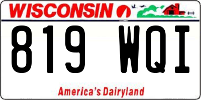 WI license plate 819WQI