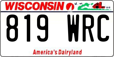 WI license plate 819WRC