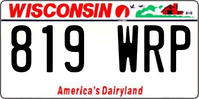 WI license plate 819WRP