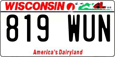 WI license plate 819WUN