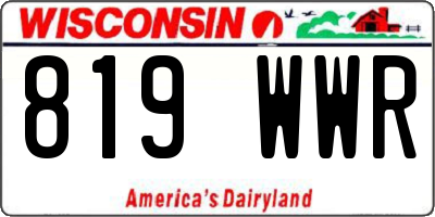 WI license plate 819WWR