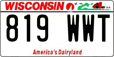 WI license plate 819WWT