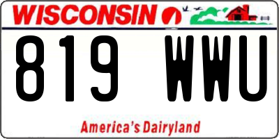 WI license plate 819WWU