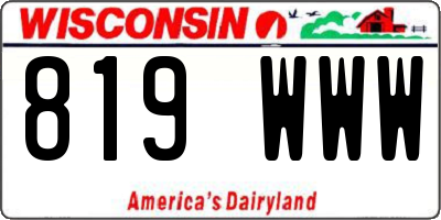 WI license plate 819WWW