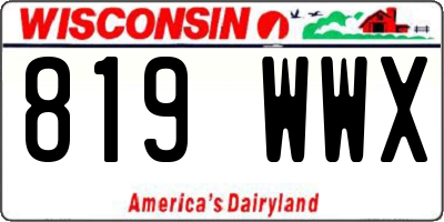 WI license plate 819WWX