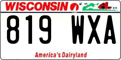 WI license plate 819WXA