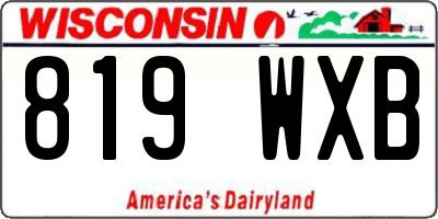 WI license plate 819WXB
