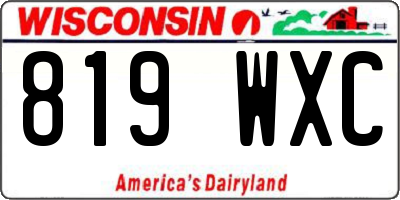 WI license plate 819WXC