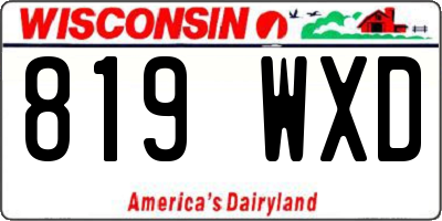 WI license plate 819WXD