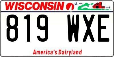 WI license plate 819WXE