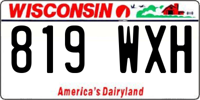 WI license plate 819WXH