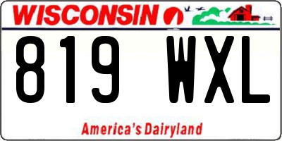 WI license plate 819WXL