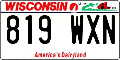 WI license plate 819WXN