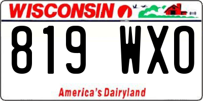 WI license plate 819WXO