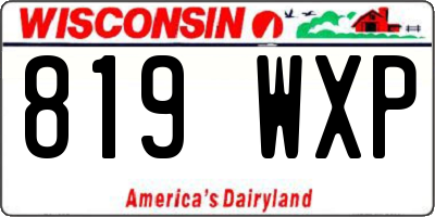 WI license plate 819WXP