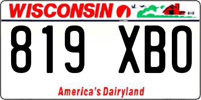WI license plate 819XBO