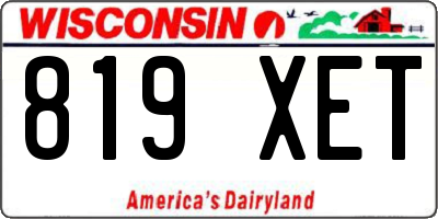 WI license plate 819XET
